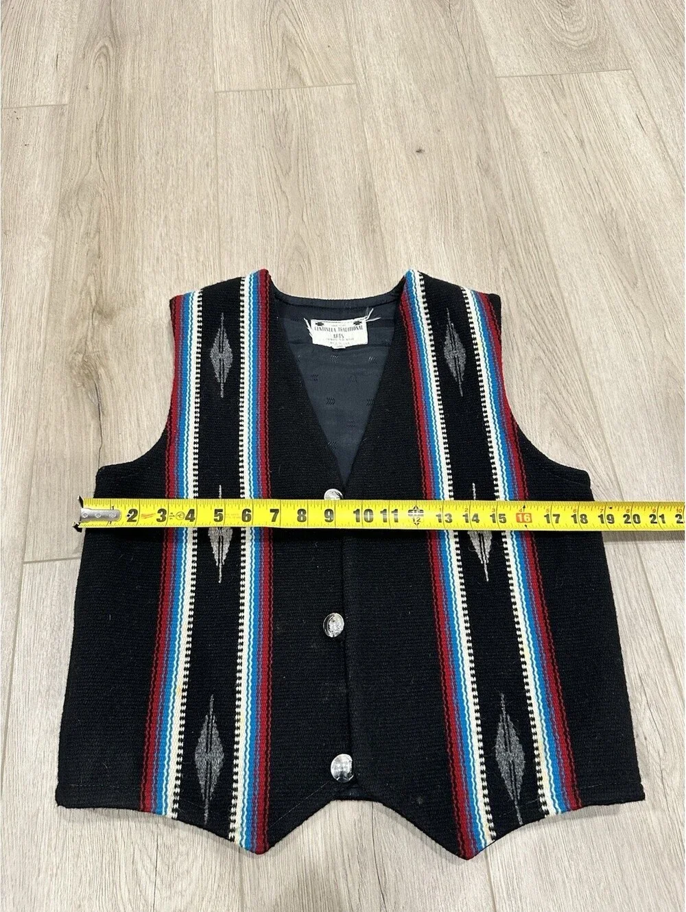 Ceremonial Native American Wool Vest Centinela Traditional Arts Chimayo Size 36